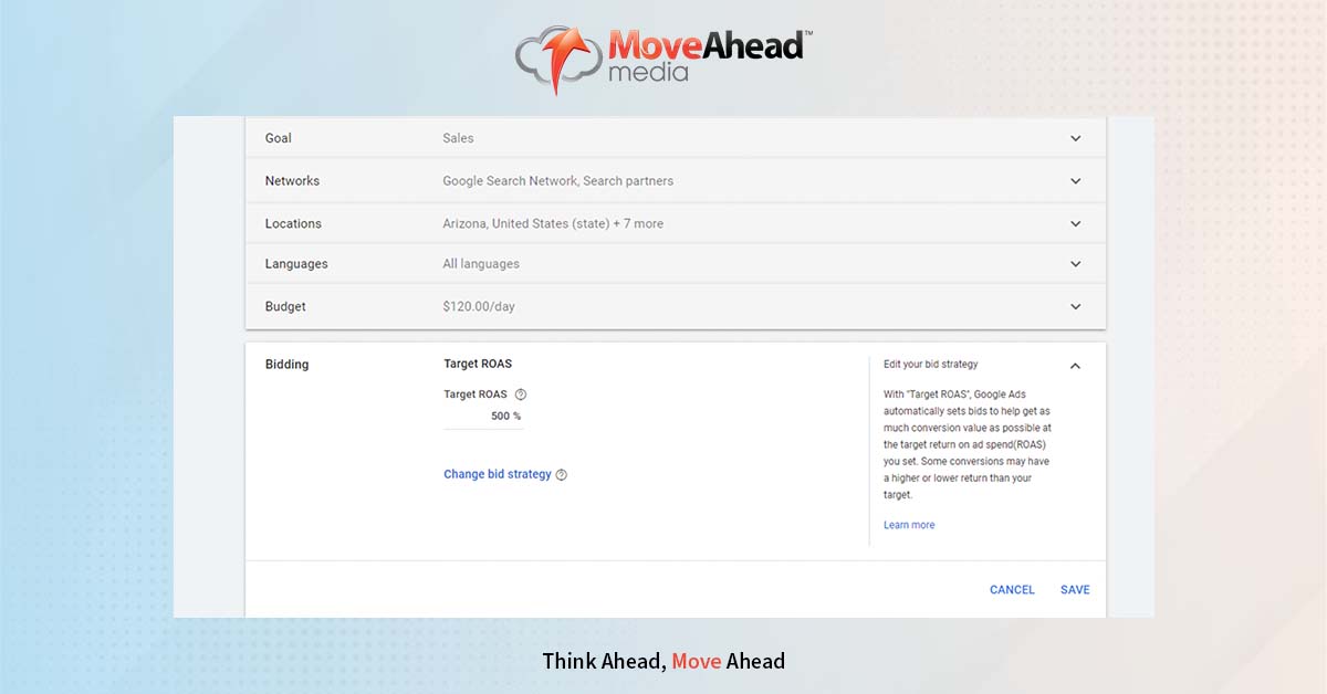 Target ROAS in Google Ads