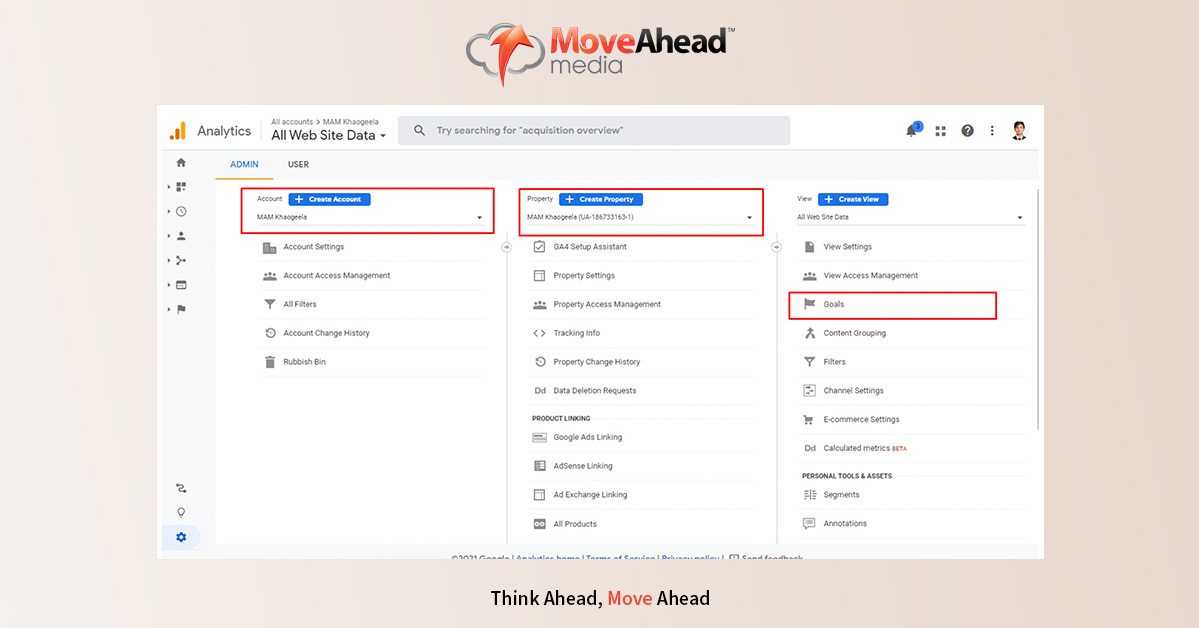 setting up goals in google analytics
