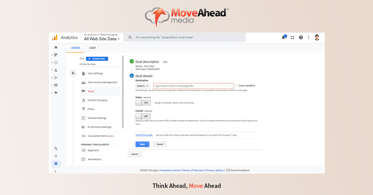 goals in google analytics