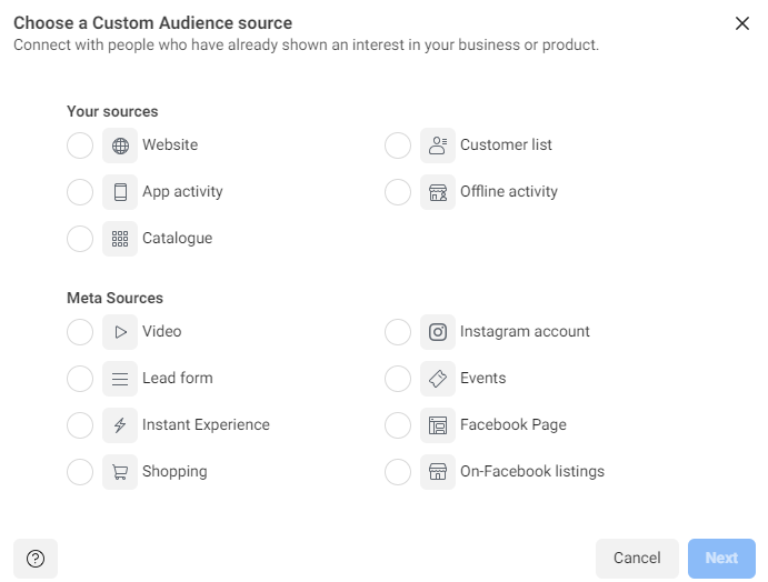 Custom Audience Source